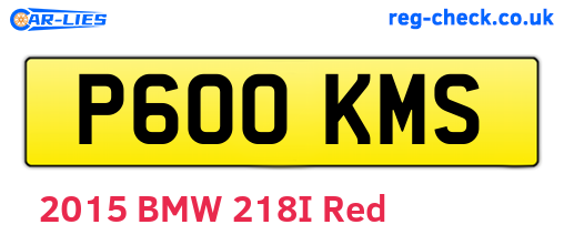 P600KMS are the vehicle registration plates.