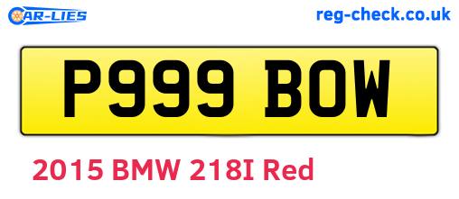 P999BOW are the vehicle registration plates.