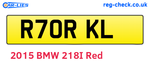 R70RKL are the vehicle registration plates.