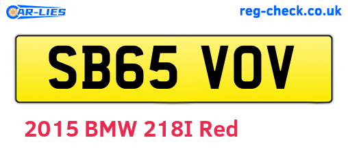 SB65VOV are the vehicle registration plates.