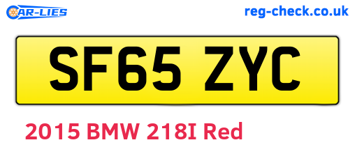 SF65ZYC are the vehicle registration plates.