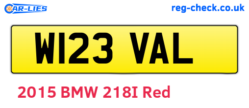W123VAL are the vehicle registration plates.