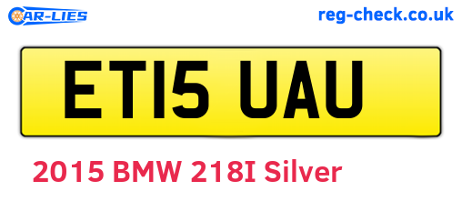 ET15UAU are the vehicle registration plates.