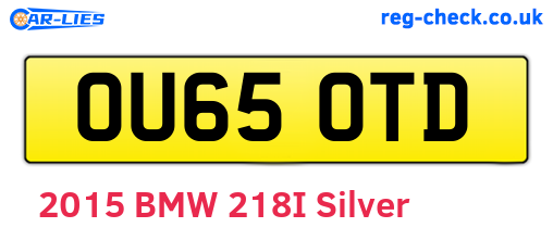 OU65OTD are the vehicle registration plates.