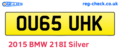 OU65UHK are the vehicle registration plates.