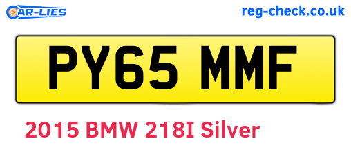 PY65MMF are the vehicle registration plates.