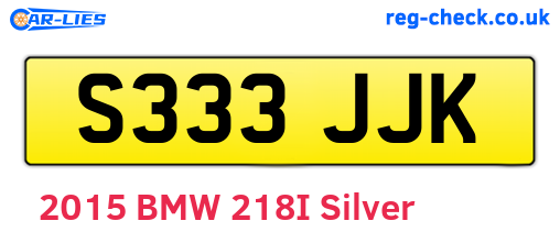 S333JJK are the vehicle registration plates.