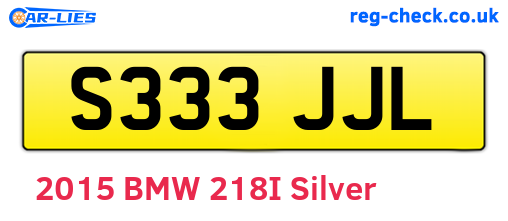 S333JJL are the vehicle registration plates.