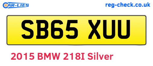 SB65XUU are the vehicle registration plates.