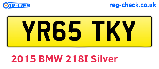 YR65TKY are the vehicle registration plates.