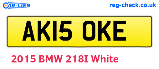 AK15OKE are the vehicle registration plates.