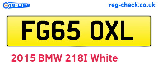 FG65OXL are the vehicle registration plates.