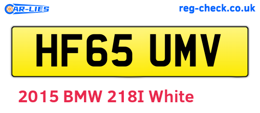 HF65UMV are the vehicle registration plates.