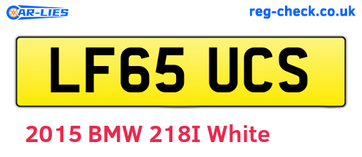 LF65UCS are the vehicle registration plates.