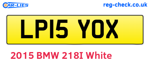 LP15YOX are the vehicle registration plates.