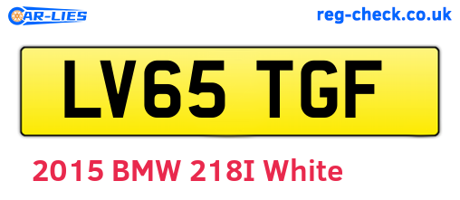 LV65TGF are the vehicle registration plates.