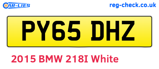 PY65DHZ are the vehicle registration plates.