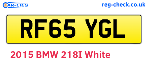 RF65YGL are the vehicle registration plates.