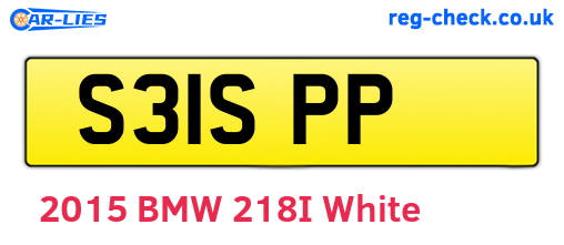 S31SPP are the vehicle registration plates.