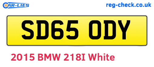 SD65ODY are the vehicle registration plates.