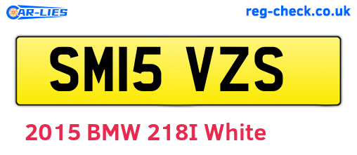 SM15VZS are the vehicle registration plates.