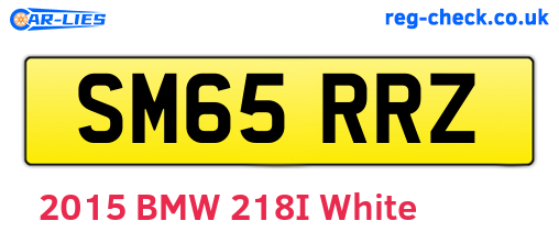 SM65RRZ are the vehicle registration plates.