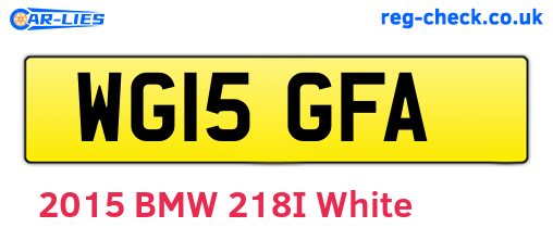 WG15GFA are the vehicle registration plates.