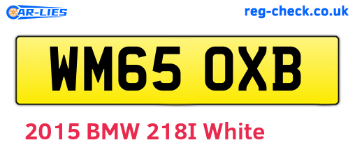 WM65OXB are the vehicle registration plates.