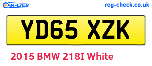 YD65XZK are the vehicle registration plates.
