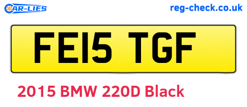 FE15TGF are the vehicle registration plates.
