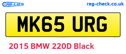 MK65URG are the vehicle registration plates.