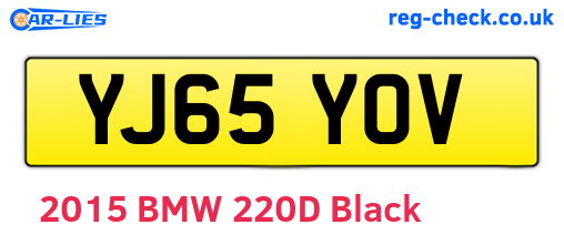 YJ65YOV are the vehicle registration plates.