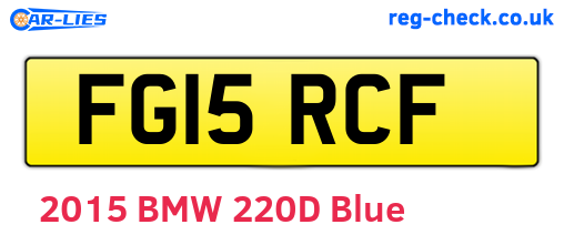 FG15RCF are the vehicle registration plates.
