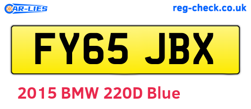 FY65JBX are the vehicle registration plates.