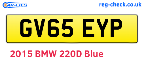 GV65EYP are the vehicle registration plates.