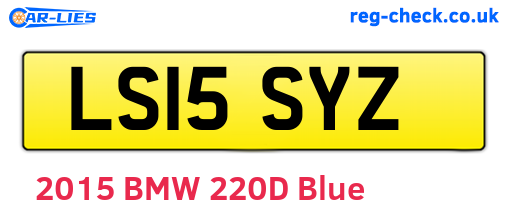 LS15SYZ are the vehicle registration plates.