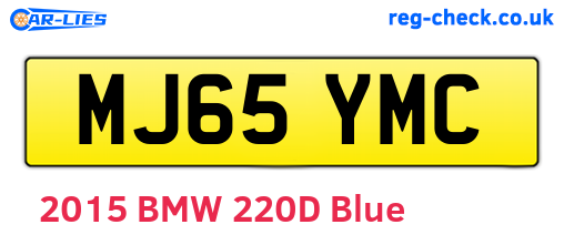 MJ65YMC are the vehicle registration plates.