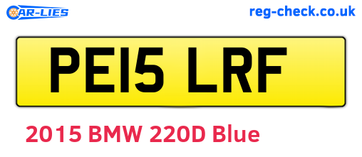 PE15LRF are the vehicle registration plates.