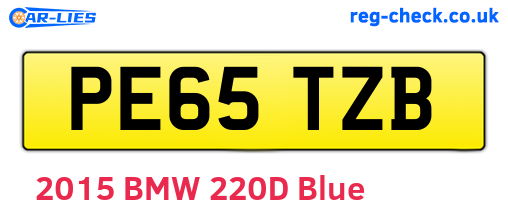 PE65TZB are the vehicle registration plates.