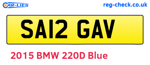 SA12GAV are the vehicle registration plates.