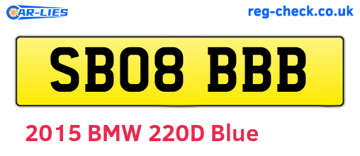SB08BBB are the vehicle registration plates.