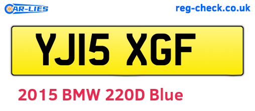 YJ15XGF are the vehicle registration plates.