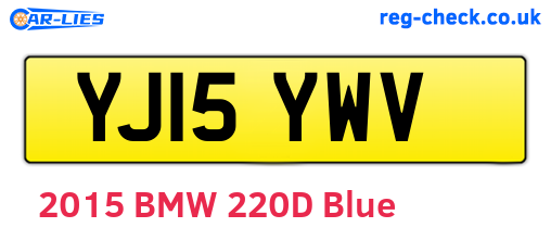 YJ15YWV are the vehicle registration plates.