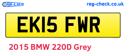 EK15FWR are the vehicle registration plates.