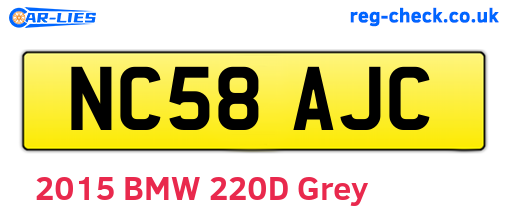 NC58AJC are the vehicle registration plates.