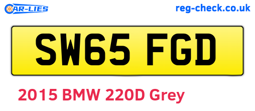 SW65FGD are the vehicle registration plates.