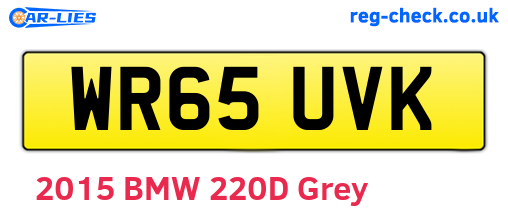 WR65UVK are the vehicle registration plates.