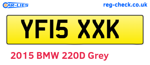 YF15XXK are the vehicle registration plates.