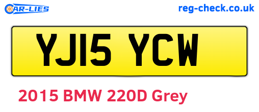 YJ15YCW are the vehicle registration plates.
