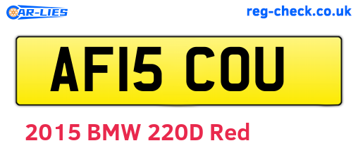 AF15COU are the vehicle registration plates.